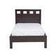 Yee Full Size Platform Bed Cut Out Panel Headboard Espresso Brown Wood BM299570
