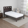 Yee Full Size Platform Bed, Cut Out Panel Headboard, Espresso Brown Wood