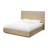 Aziel California King Platform Bed, Panel Headboard, White Oak Brown Finish