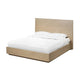 Aziel King Platform Bed Panel Headboard Mitered Edges White Oak Brown BM299584