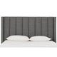 Layla Full Size Platform Bed Tall Vertical Tufted Shelter Headboard Gray BM299593