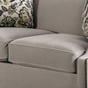 Kiyi 64 Inch Loveseat 4 Pillows Cushion Seating Nailhead Trim Gray BM299666