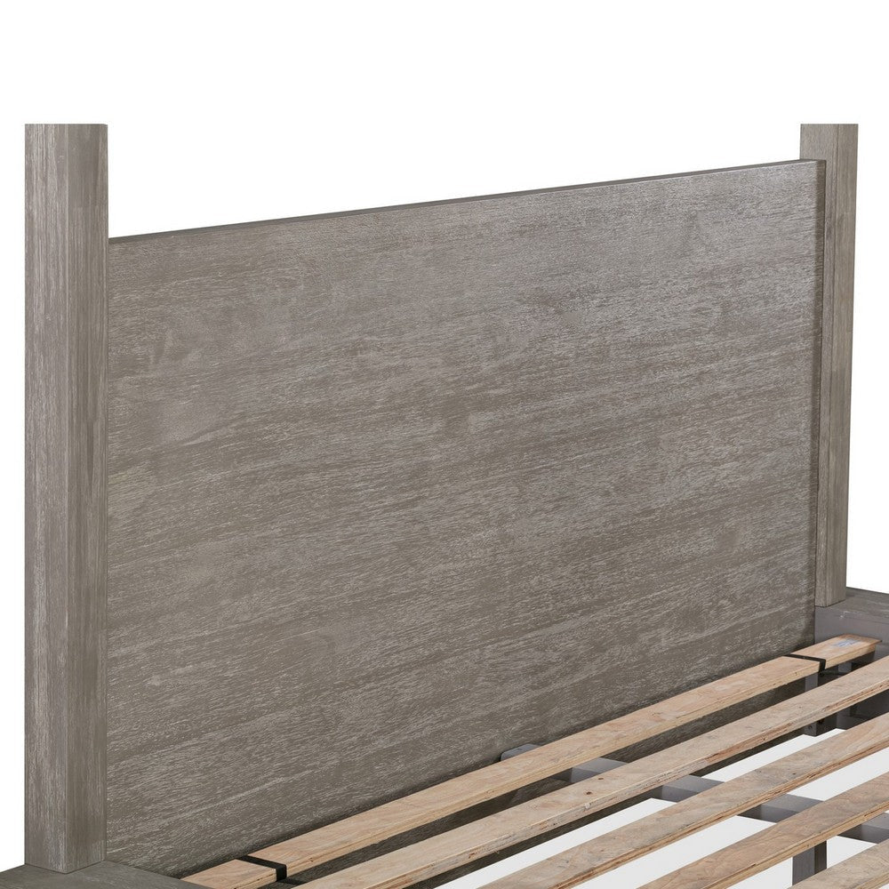Buy Nels King Canopy Bed, Low Profile, Mitered Mineral Gray – Casagear