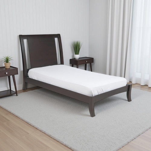 Fang California King Bed, Sleigh Panel Headboard, Espresso Brown Mahogany