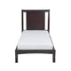 Fang Twin Size Bed Sleigh Panel Headboard Espresso Brown Mahogany Wood
