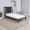 Fang Twin Size Bed, Sleigh Panel Headboard, Espresso Brown Mahogany Wood