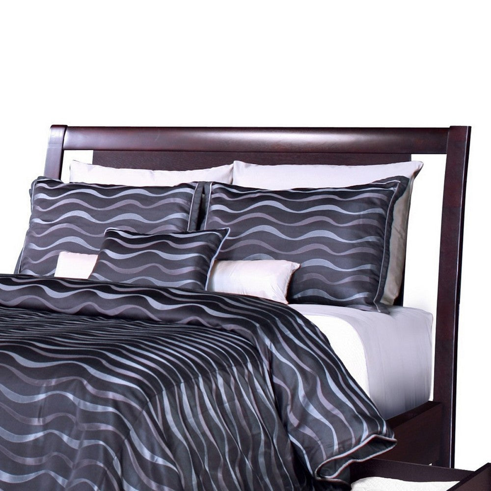 Fang California King Bed Storage Tropical Mahogany Wood Espresso Brown BM299745