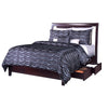 Fang California King Bed, Storage, Tropical Mahogany Wood, Espresso Brown