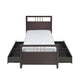Fang Twin Size Storage Bed Sleigh Headboard 4 Drawers Espresso Brown
