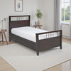 Fang Queen Size Storage Bed, Sleigh Headboard, 4 Drawers, Espresso Brown