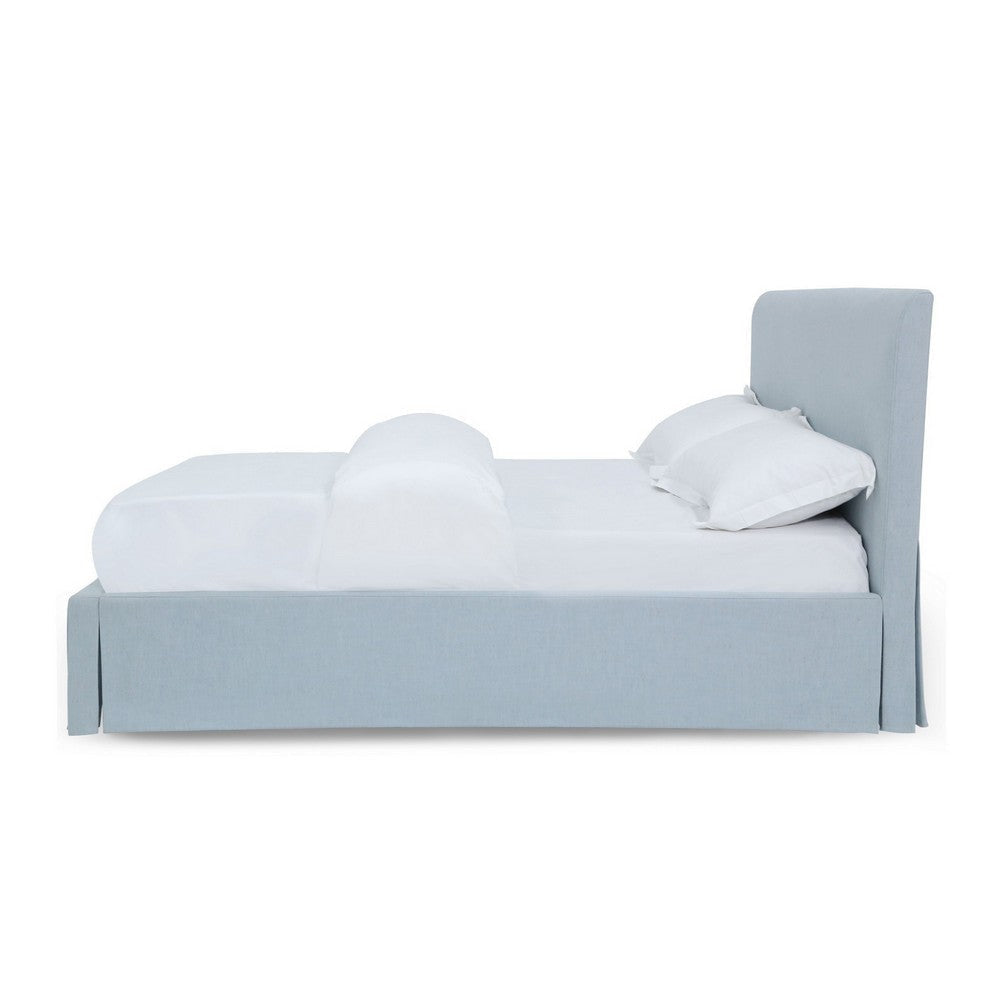 Kayla California King Storage Bed Gray Linen Upholstery Skirted Base BM299752