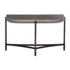 Agar 30 Inch Semi Circular Console Table Concrete Top Bronze Steel Legs BM299760