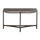 Agar 30 Inch Semi Circular Console Table Concrete Top Bronze Steel Legs BM299760