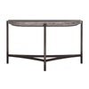 Agar 30 Inch Semi Circular Console Table Concrete Top Bronze Steel Legs BM299760