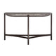Agar 30 Inch Semi Circular Console Table Concrete Top Bronze Steel Legs BM299760