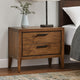 Enzo 28 Inch 2 Drawer Nightstand Brown Wood USB Charging Black Handles BM299761