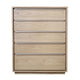 52 Inch Tall Dresser Chest 5 Drawers Metal Handles Floating Plinth Base BM299768