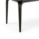 Gower 71 Inch Rectangular Dining Table, Black Stone Top, Black Metal Base