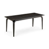 Gower 71 Inch Rectangular Dining Table, Black Stone Top, Black Metal Base