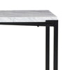 Agnew 50 Inch Console Table White Marble Top Tubular Black Steel Base BM299787