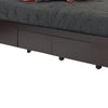 Klio Low Profile California King Bed 4 Storage Drawers Dark Brown Mahogany BM299789