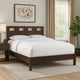 Yee California King Bed, Cut Out Design Panel Headboard, Brown Mahogany