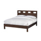 Yee King Size Bed, Cut Out Design Panel Headboard, Brown Mahogany Wood