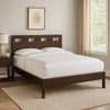 Yee Full Size Bed, Cut Out Design Panel Headboard, Brown Mahogany Wood