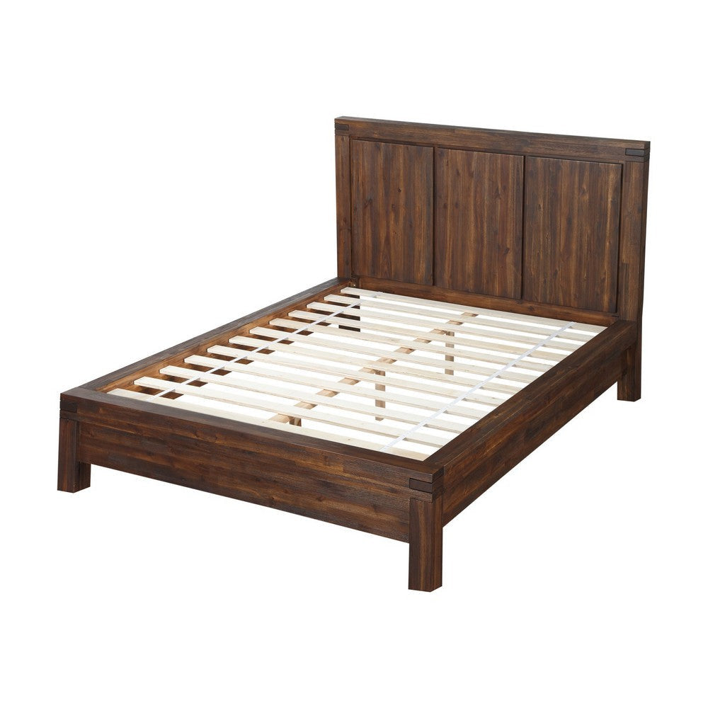 Gael Low Profile California King Bed Rustic Aesthetic Brown Acacia Wood BM299808