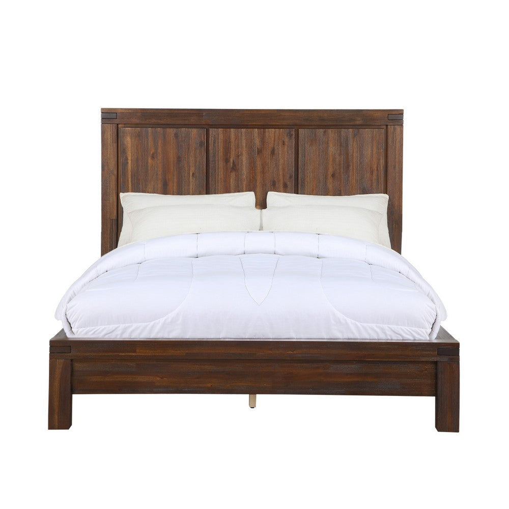 Gael Low Profile California King Bed Rustic Aesthetic Brown Acacia Wood BM299808