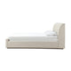 Reza King Size Platform Bed Sleigh Headboard Low Profile Beige Linen BM299812