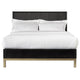 Carl California King Platform Bed Lined Ribbed Panel Headboard Black BM299818