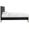 Carl California King Platform Bed Lined Ribbed Panel Headboard Black BM299818