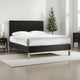 Carl California King Platform Bed, Lined Ribbed Panel Headboard, Black