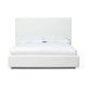 Uma King Size Platform Bed Tall Panel Headboard Cream Canvas Upholstery BM299822