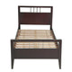 Fang California King Bed Sleigh Headboard Metal Bars Espresso Brown