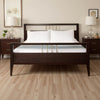 Fang California King Bed, Sleigh Headboard, Metal Bars, Espresso Brown