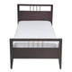 Fang Modern Full Size Bed Sleigh Headboard Metal Bars Espresso Brown