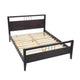 Fang Modern Full Size Bed, Sleigh Headboard, Metal Bars, Espresso Brown
