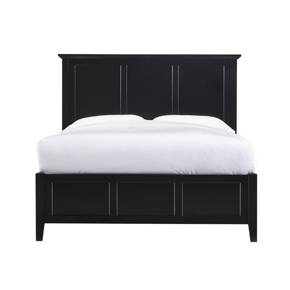 Kenji Full Size Bed Panel Headboard 4 Storage Drawers Matte Black Wood BM299851