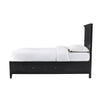 Kenji Full Size Bed Panel Headboard 4 Storage Drawers Matte Black Wood BM299851