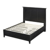 Kenji Full Size Bed, Panel Headboard, 4 Storage Drawers, Matte Black Wood