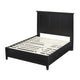 Kenji Full Size Bed, Panel Headboard, 4 Storage Drawers, Matte Black Wood
