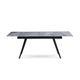 79 Inch Extendable Modern Dining Table Textured Stone Surface Warm Gray BM299858