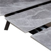79 Inch Extendable Modern Dining Table Textured Stone Surface Warm Gray BM299858