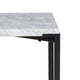 20 Inch Modern Side End Table Carrara Marble Top Steel Frame Smooth Gray BM299861