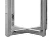 Eun 78 Inch Dining Table Carrara Marble Top Stainless Steel Base Gray BM299869