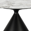 Lam 47 Inch Round Dining Table, Sintered Stone Top, Steel Base, Black