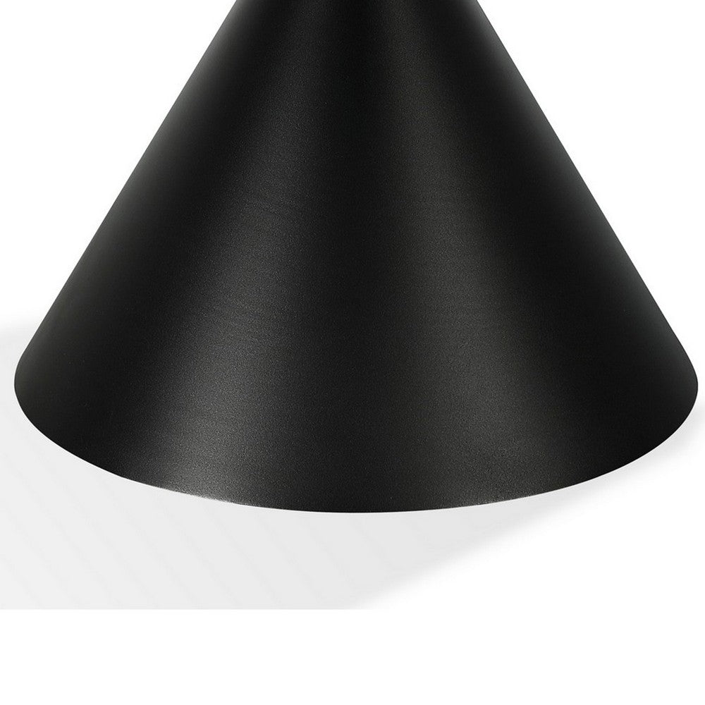 Lam 47 Inch Round Dining Table, Sintered Stone Top, Steel Base, Black