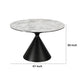 Lam 47 Inch Round Dining Table, Sintered Stone Top, Steel Base, Black